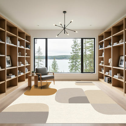 Earthy Abstract Organic Shape Rug