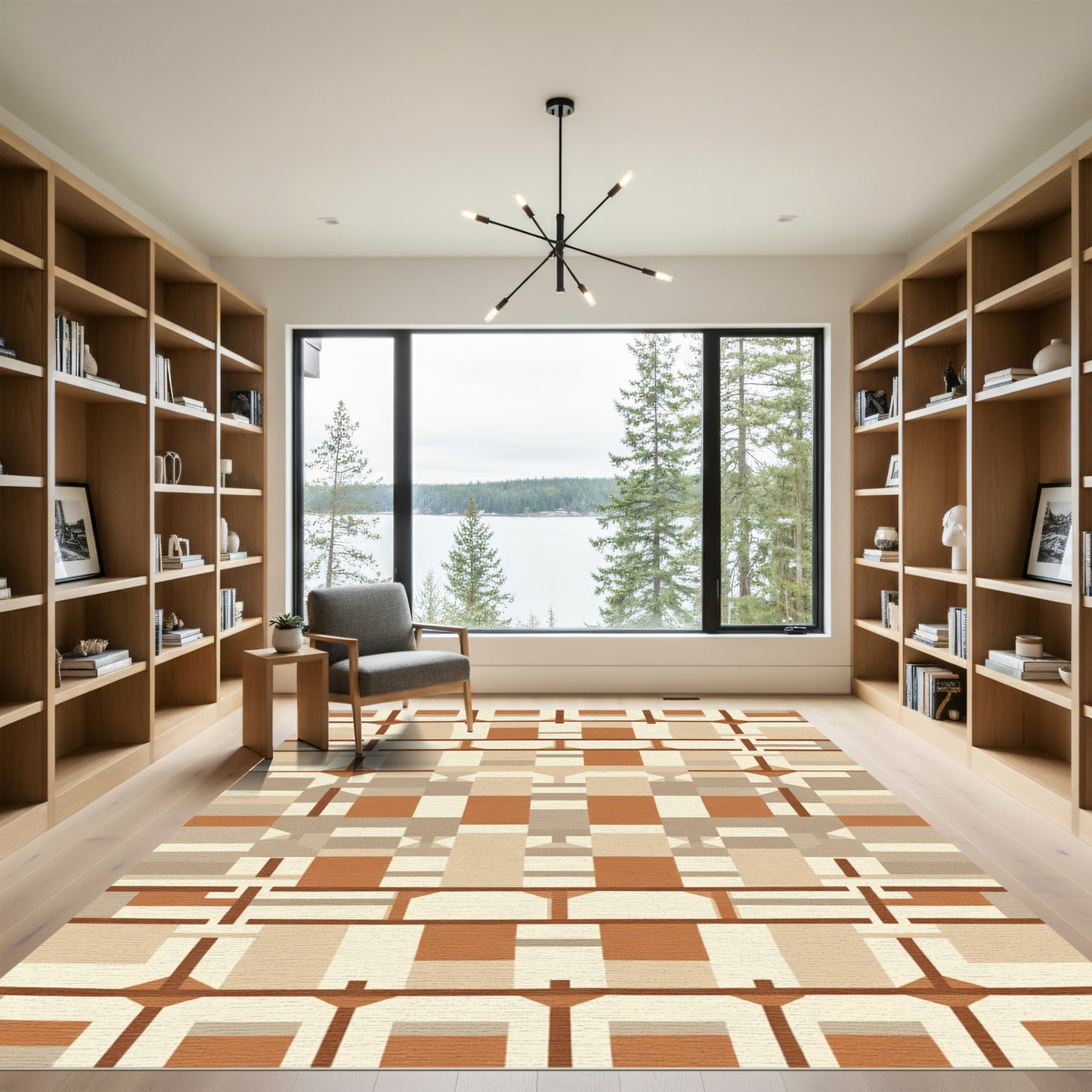 Earthy Tones Geometric Accordion Rug