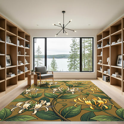 Golden Hour Honeysuckle Vine Floral Rug