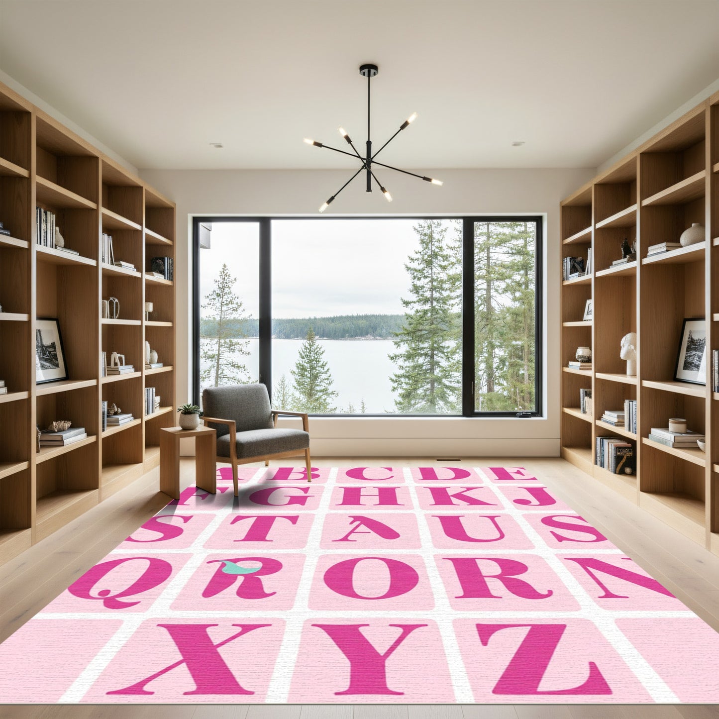 Pink Alphabet Block Rug