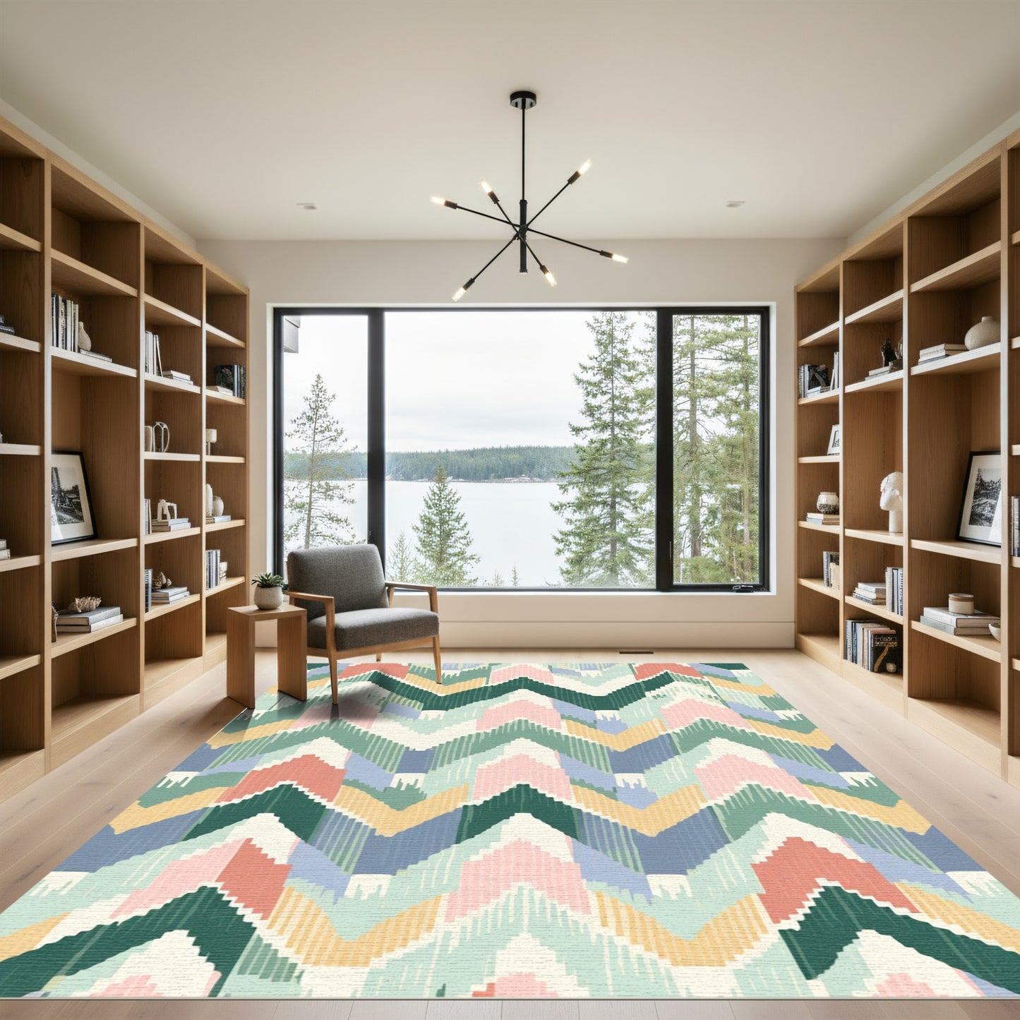 Multi Color Chevron Zigzag Rug