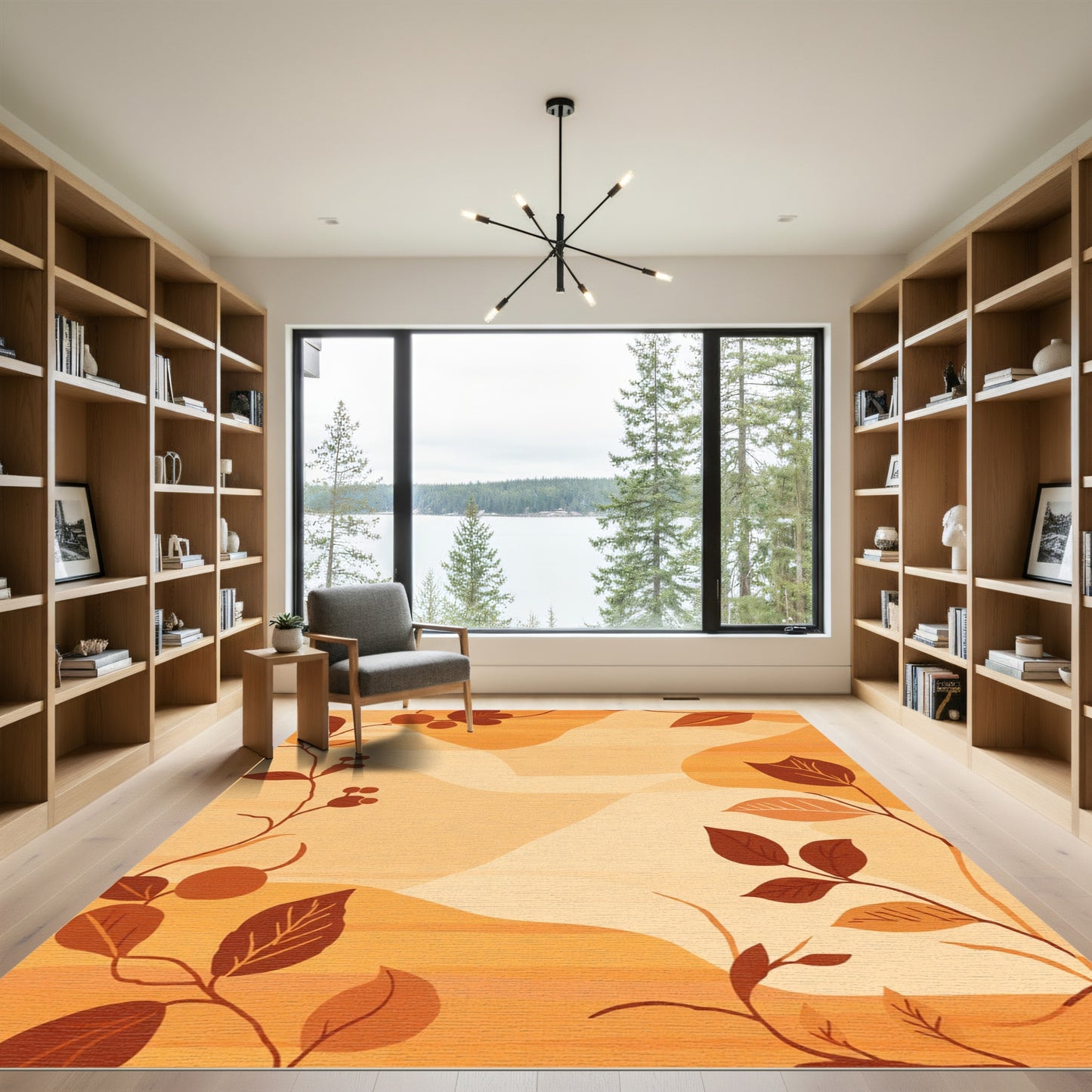 Earthy Berries Branches Organic Shapes Rug