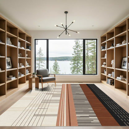 Earthy Tone Vertical Stripe Rug