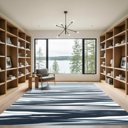 Minimalist Arctic Ice Abstract Landscape Rug