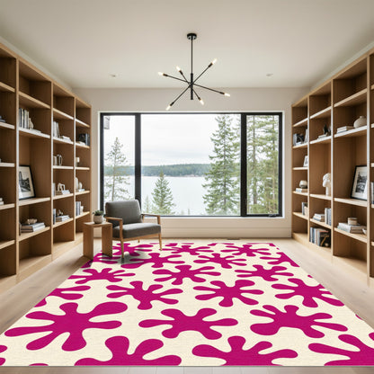 Vibrant Magenta Blob Scatter Rug