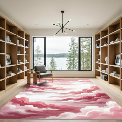 Dreamy Pink Cloudscape Sky Rug