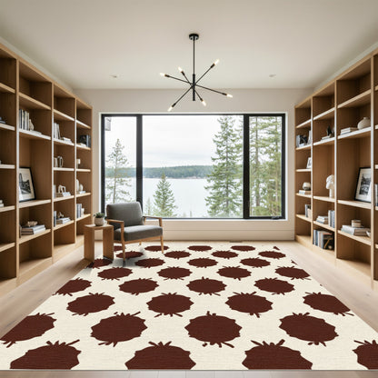 Crimson Pomegranate Rows Rug
