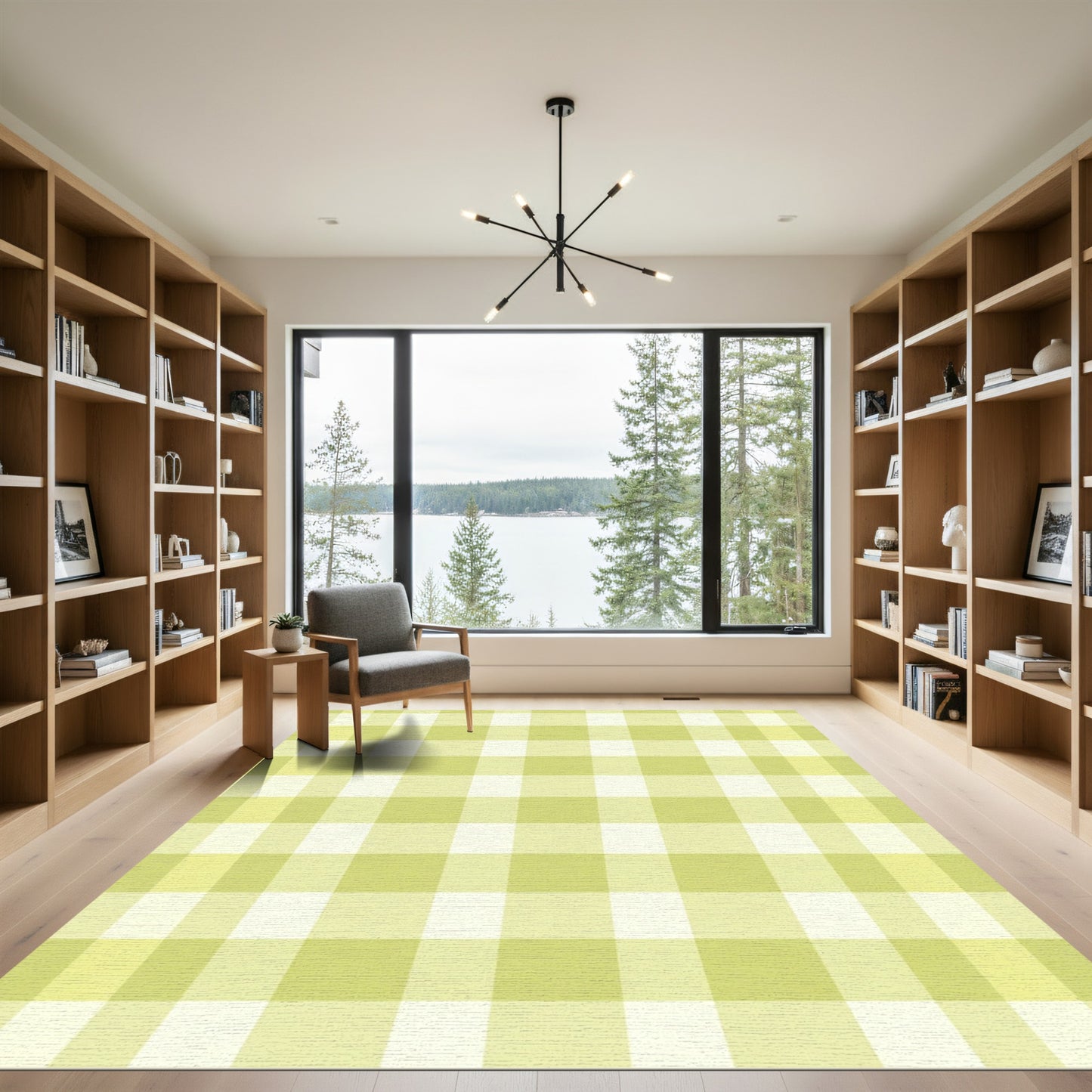 Soft Yellow Gingham Checkmate Rug