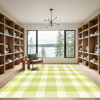 Soft Yellow Gingham Checkmate Rug