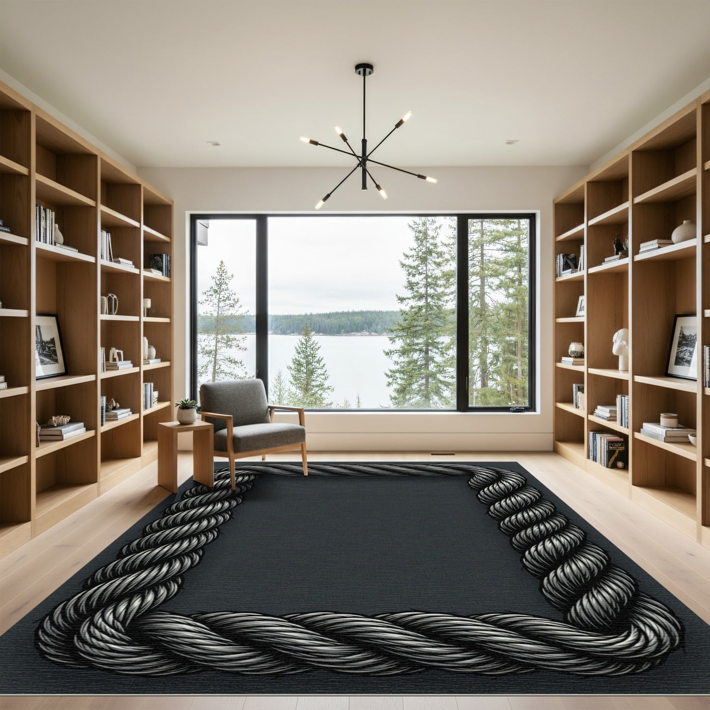 Thick Braided Rope Frame Rug