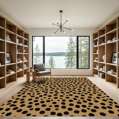 Brown Black Spotted Animal Print Rug