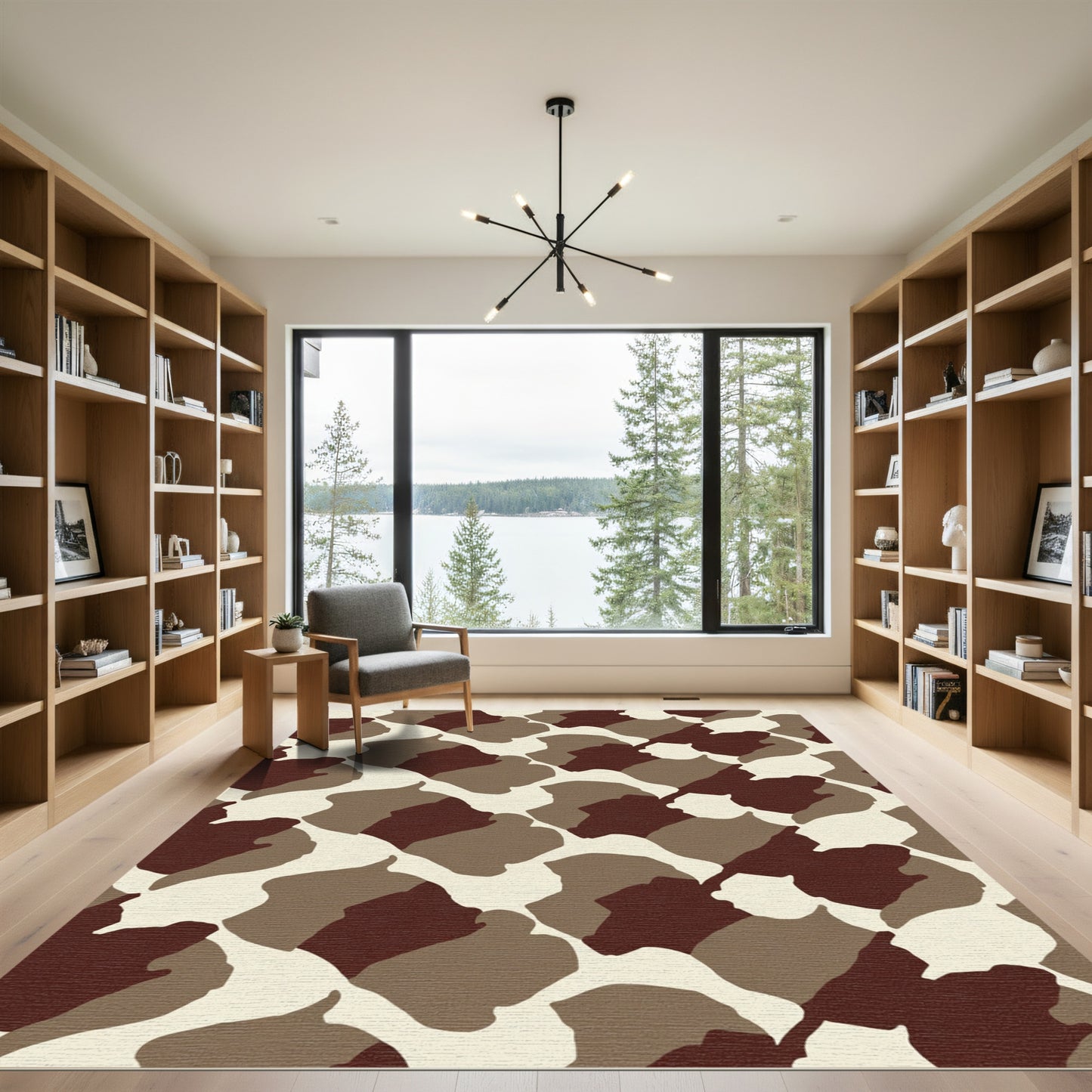 Earthy Abstract Organic Camouflage Rug