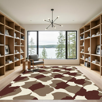 Earthy Abstract Organic Camouflage Rug