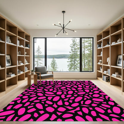Vibrant Pink Organic Brushstroke Rug