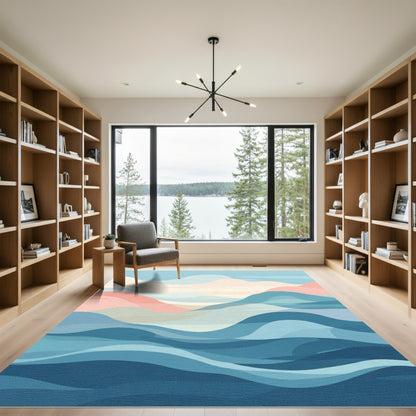 Abstract Ocean Wave Flow Rug
