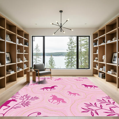 Pink Unicorn Agate Swirls Rug