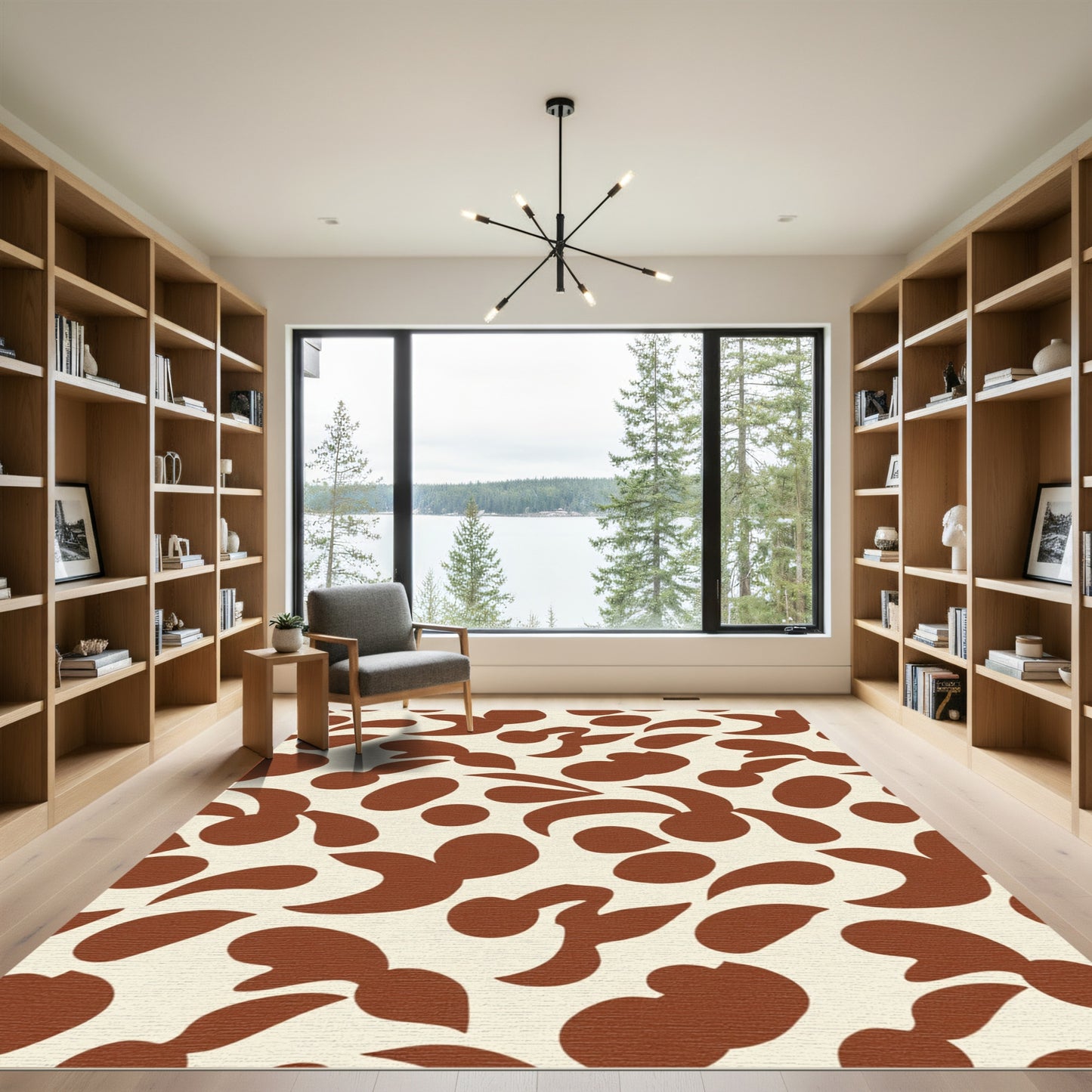 Abstract Sienna Organic Blobs Rug