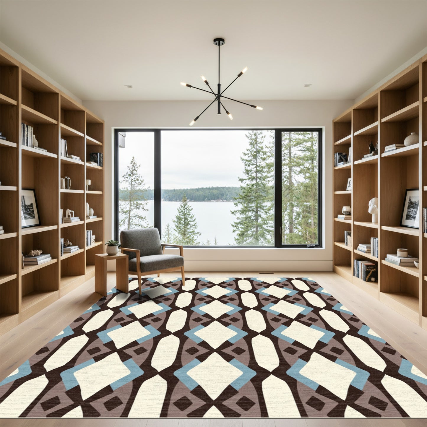 Mid Century Diamond Lattice Rug