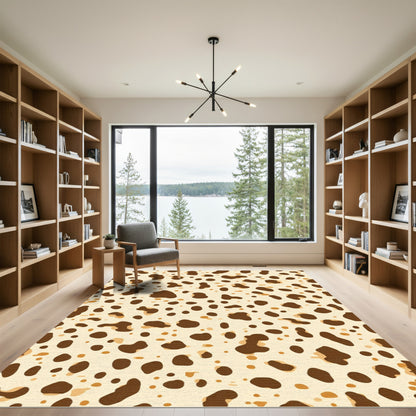Brown Speckled Cream Blotches Rug
