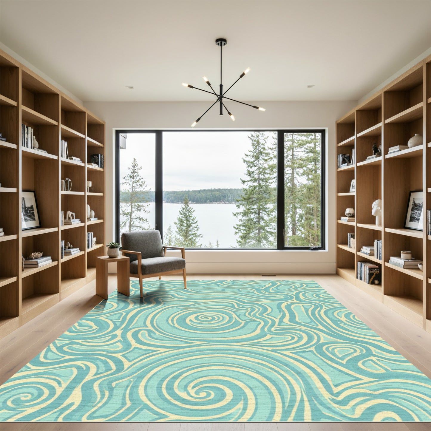 Seaside Swirl Pastel Aqua Rug