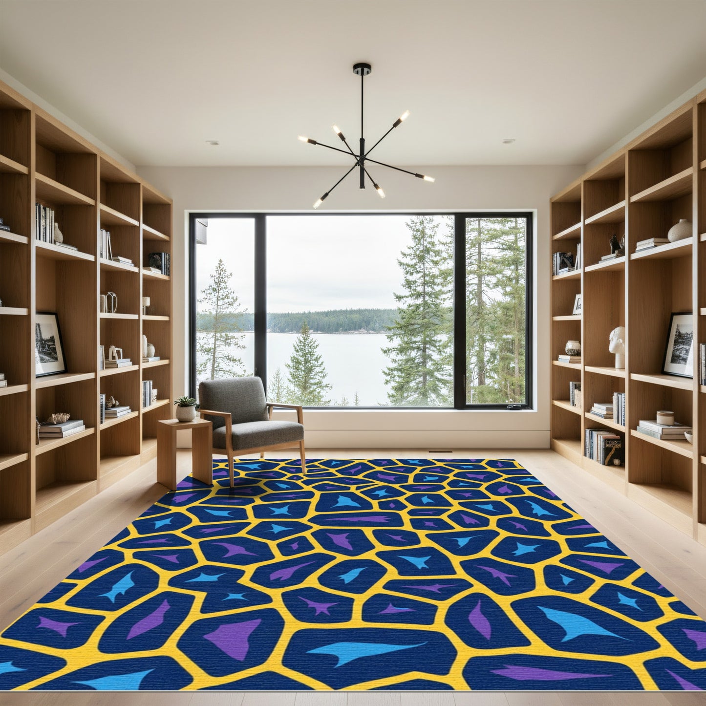 Bold Geometric Animal Skin Rug