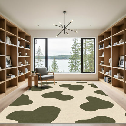 Khaki Cream Organic Spots Rug