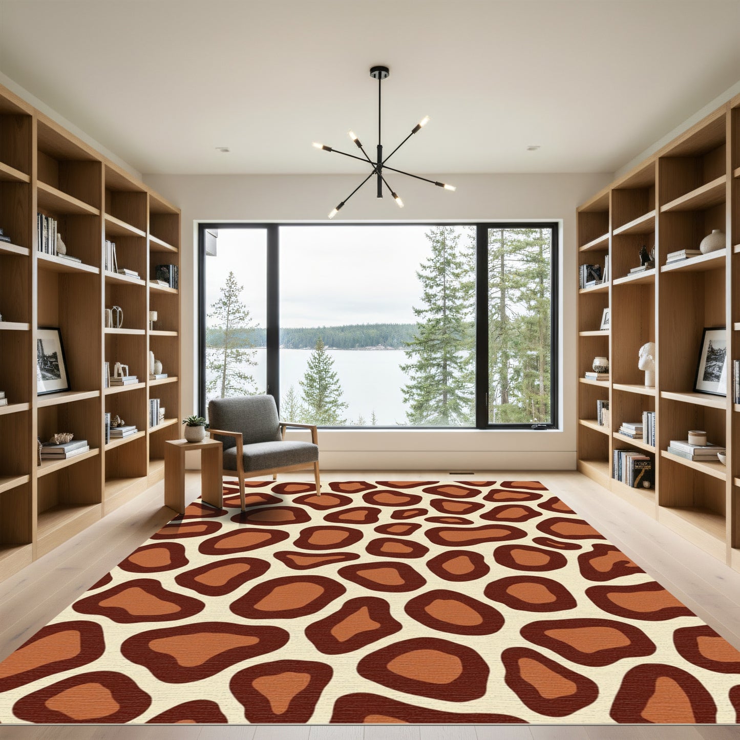 Brown Tan Animal Spot Patchwork Rug