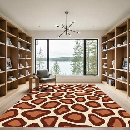 Brown Tan Animal Spot Patchwork Rug