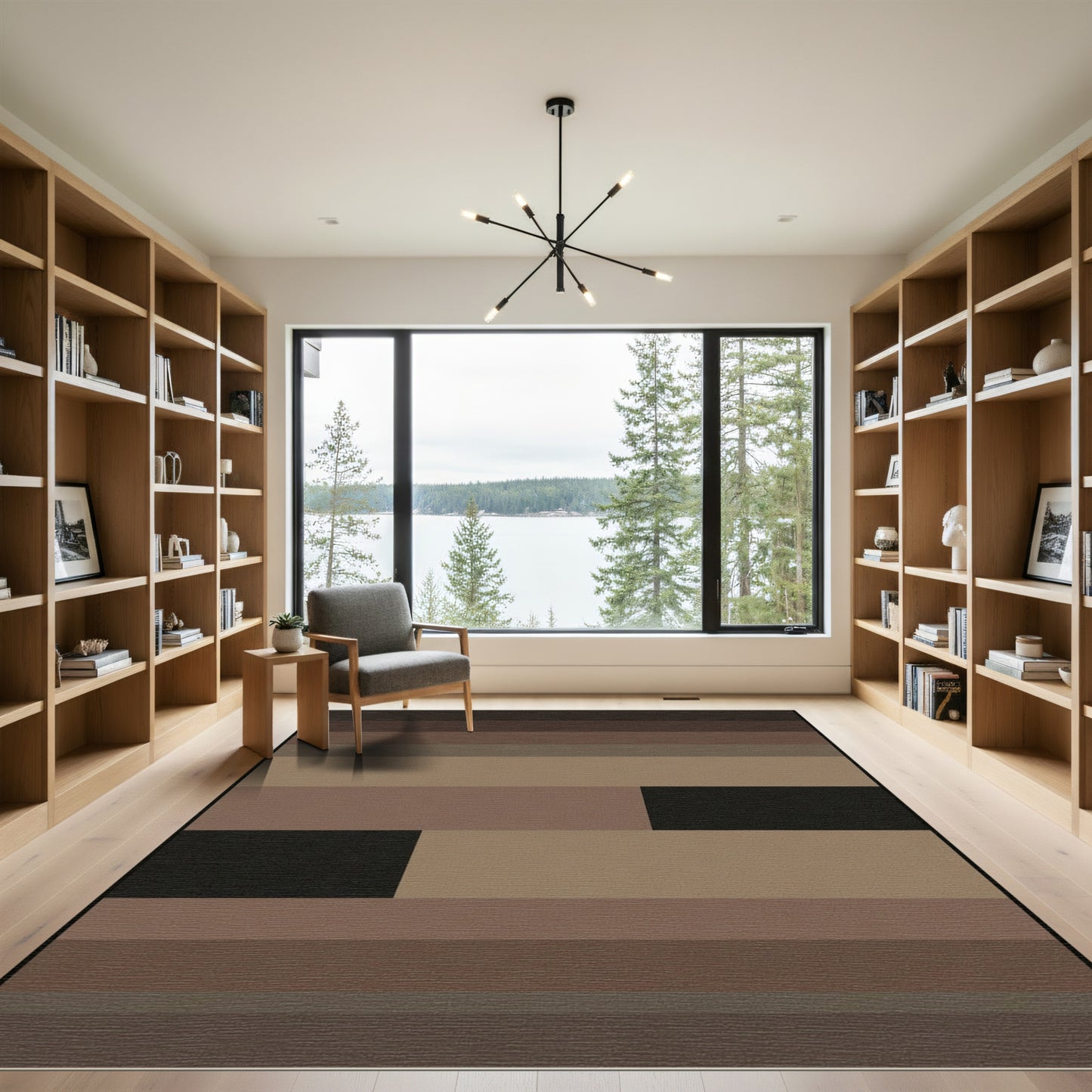 Earthy Tones Abstract Block Rug