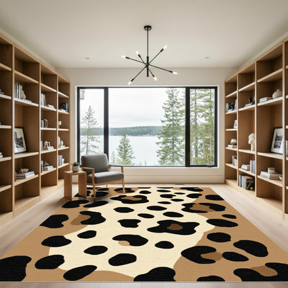 Earthy Leopard Spot Abstract Rug