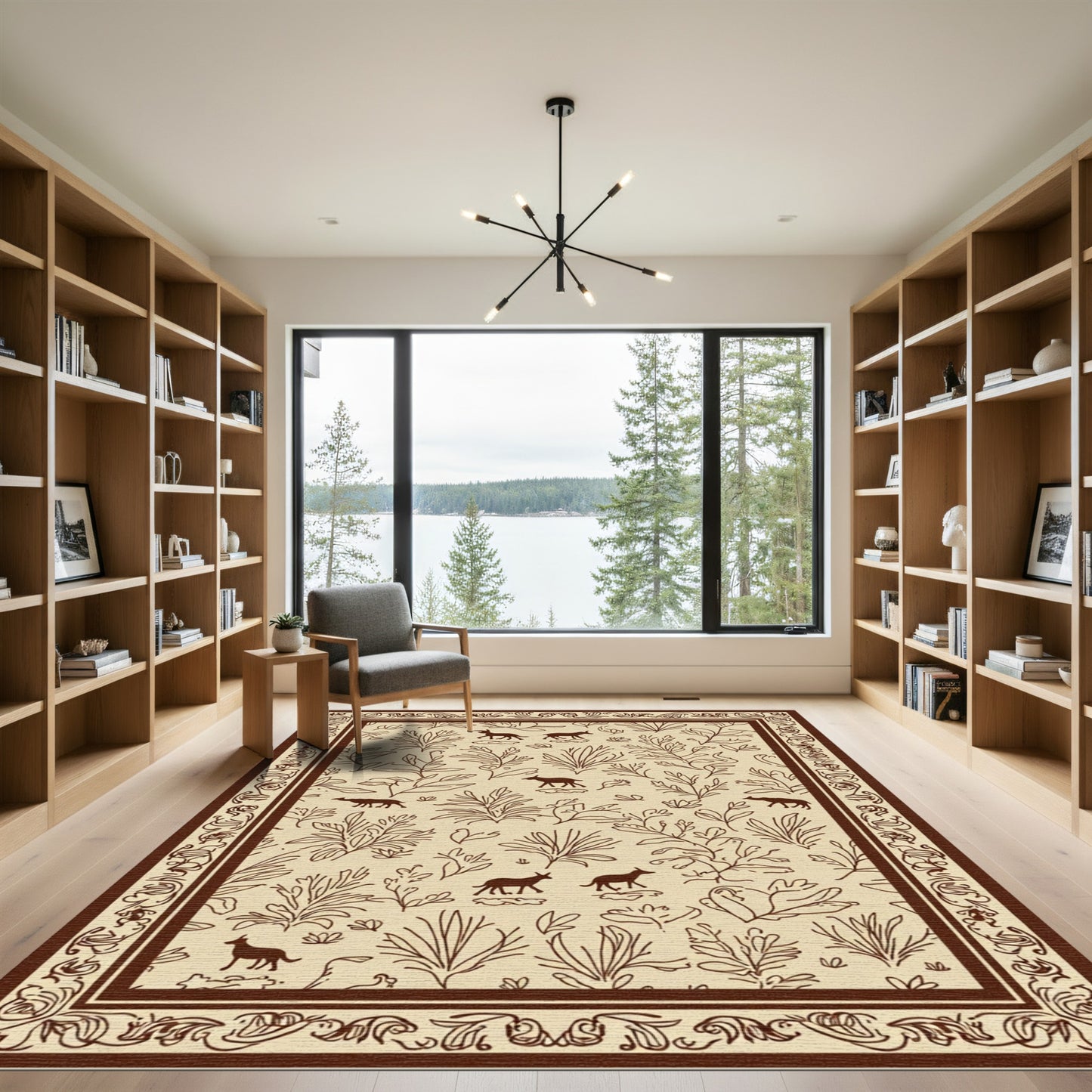 Brown Canine Nature Botanical Border Rug