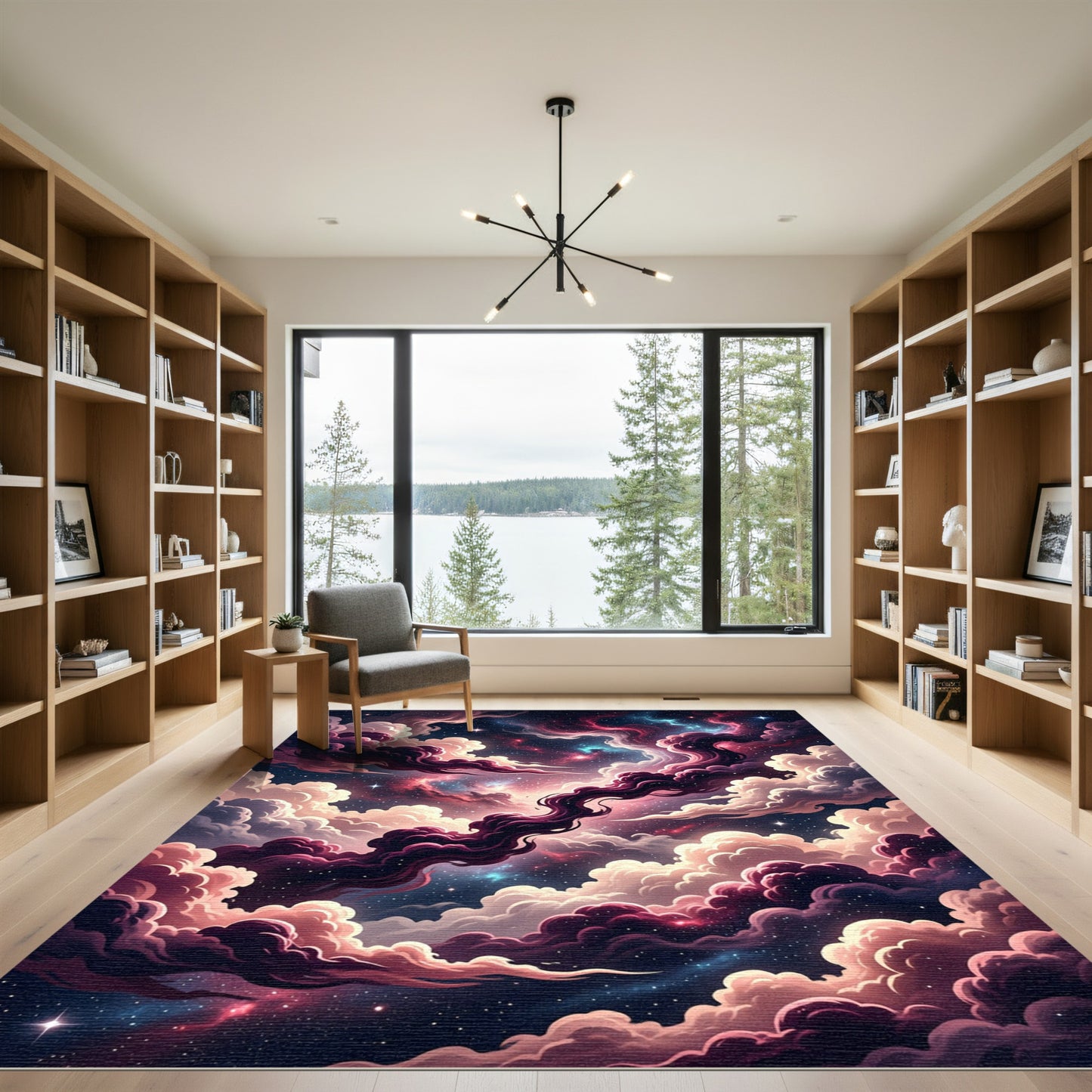 Cosmic Nebula Swirl Cloudscape Rug