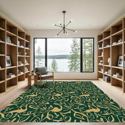 Regal Gold Crane Forest Rug