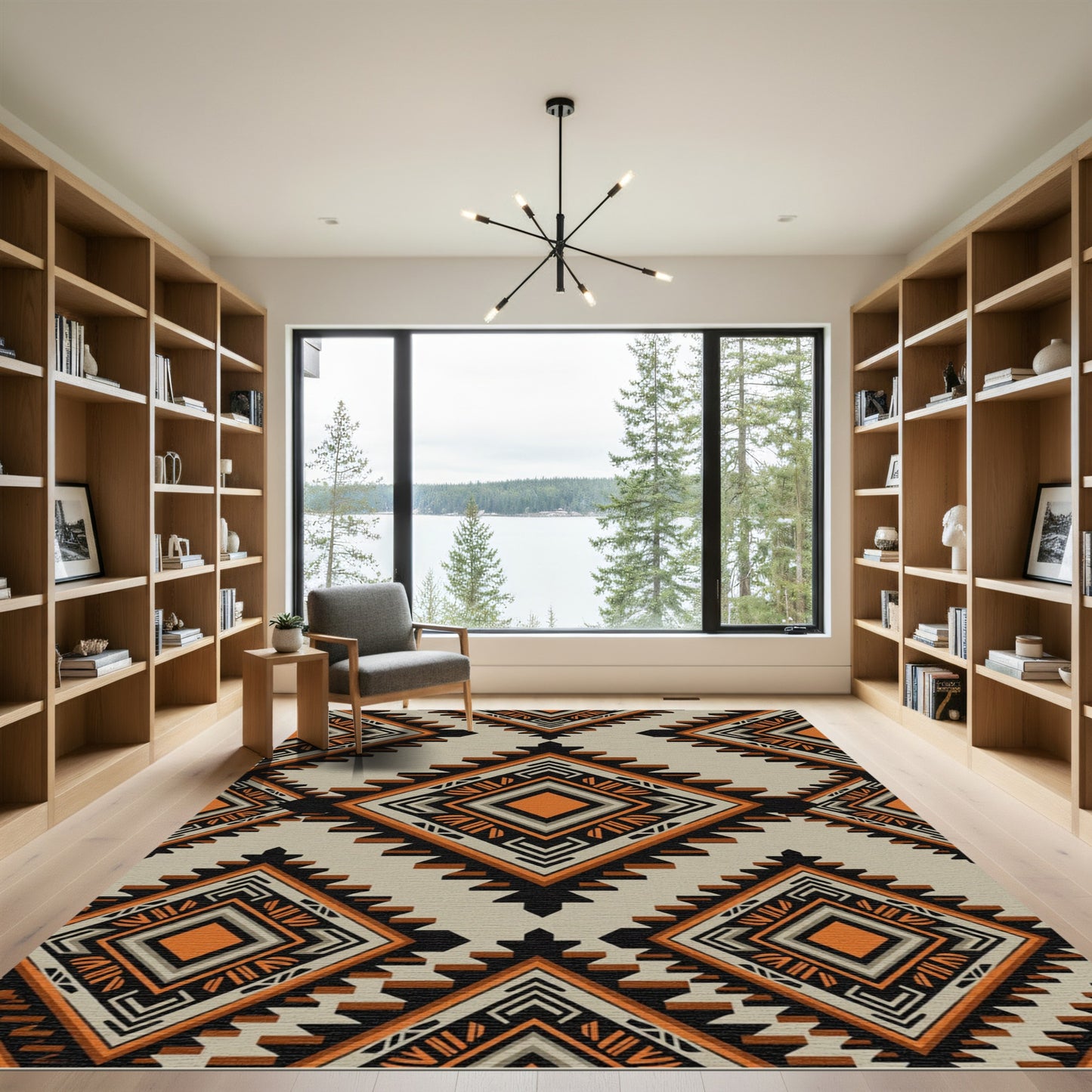 Geometric Diamond Earth Tone Southwest Rug