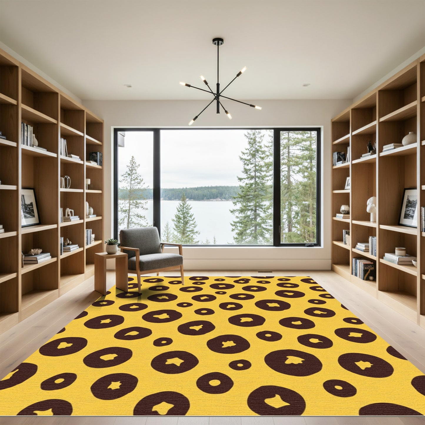 Golden Yellow Leopard Spot Rug