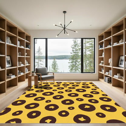 Golden Yellow Leopard Spot Rug