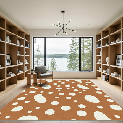 Terracotta White Organic Spot Rug