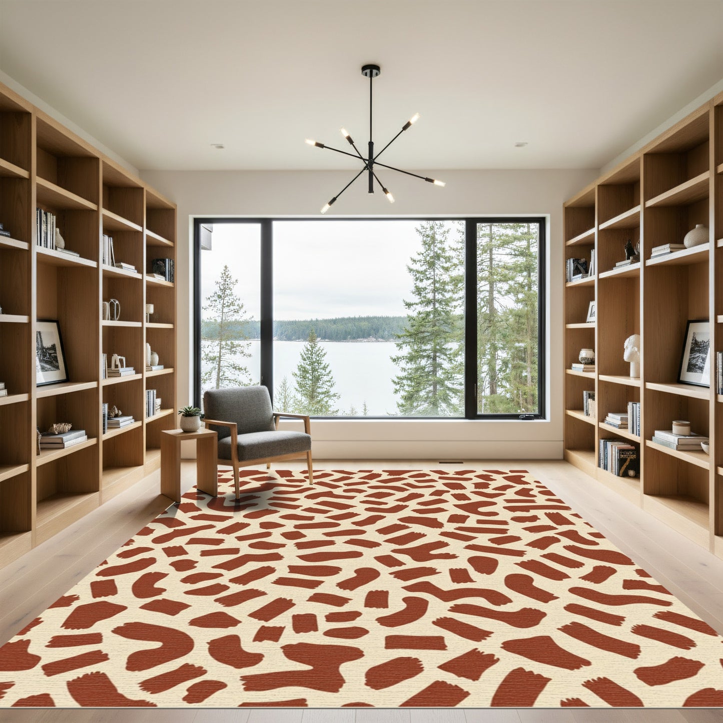 Earth Tone Organic Brushstrokes Rug