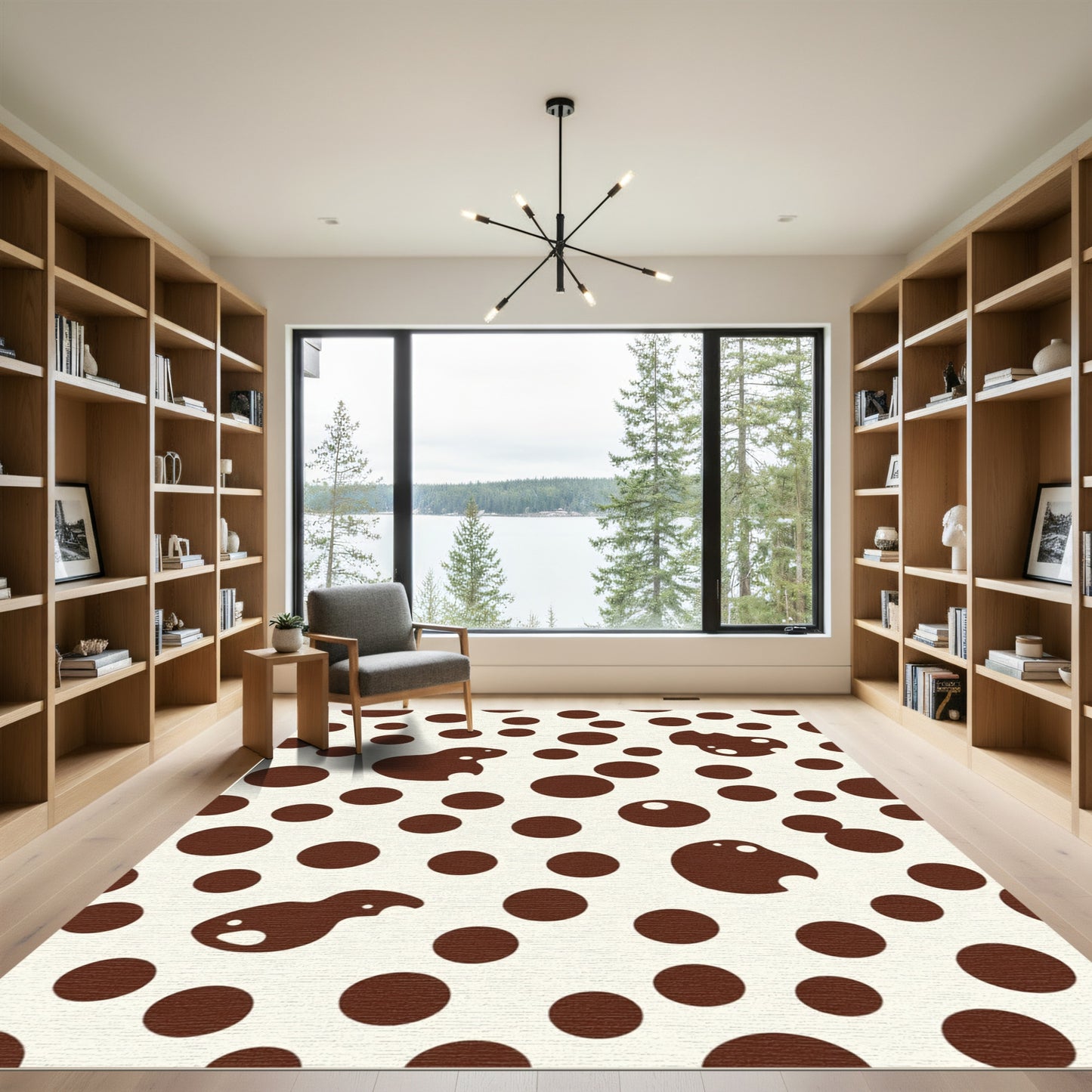 Brown Spots Whimsical Animal Shapes Rug