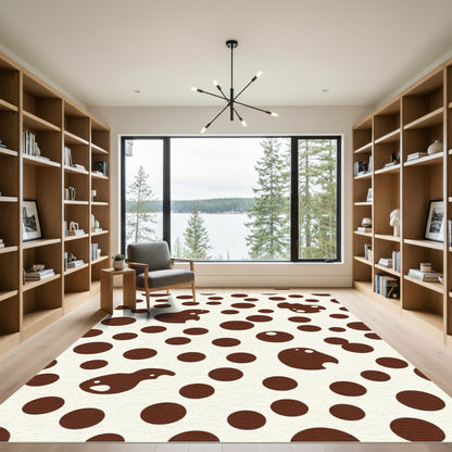 Brown Spots Whimsical Animal Shapes Rug