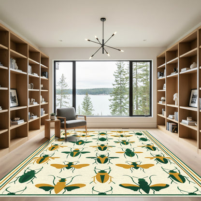 Golden Emerald Beetle Collection Rug