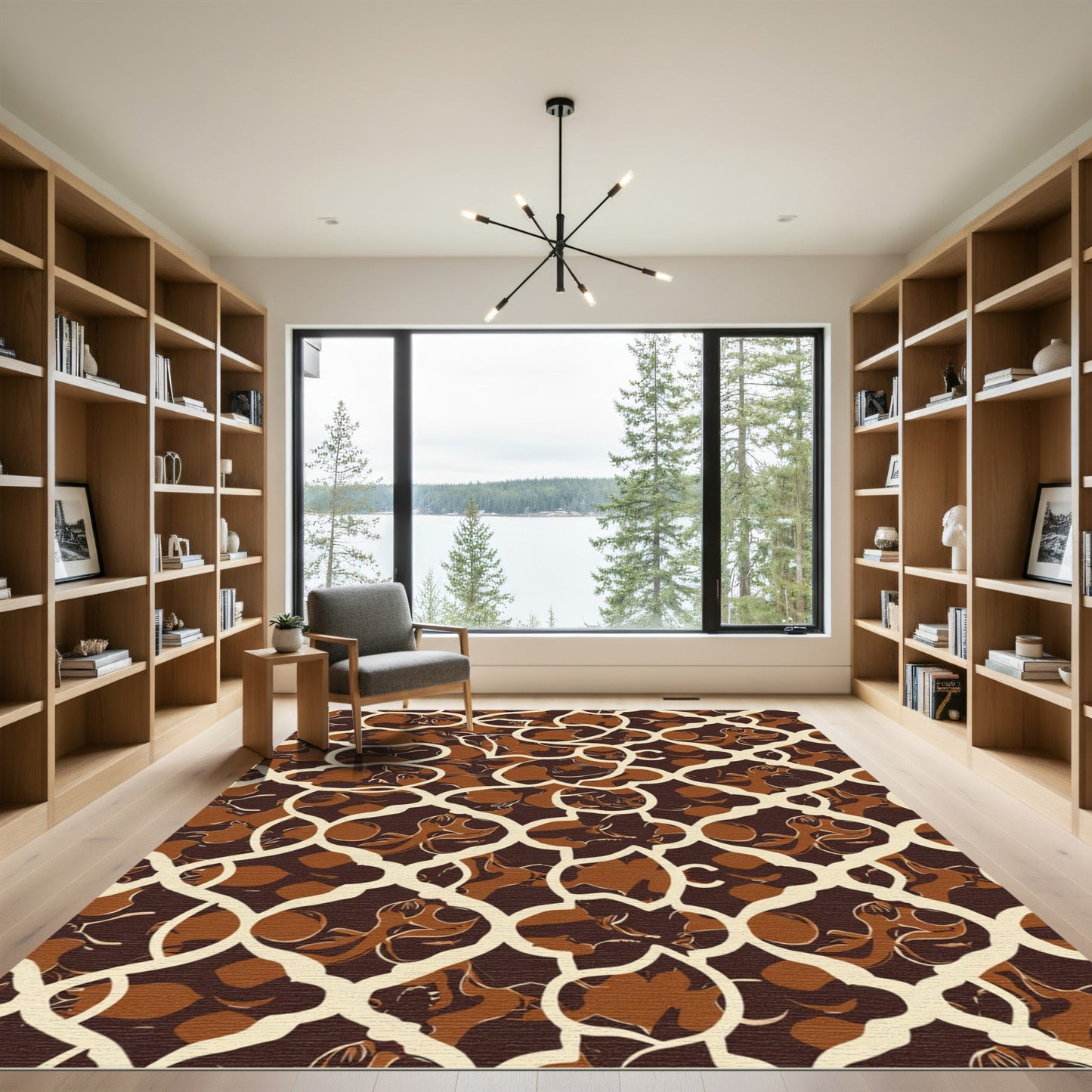 Warm Espresso Arabesque Trellis Rug
