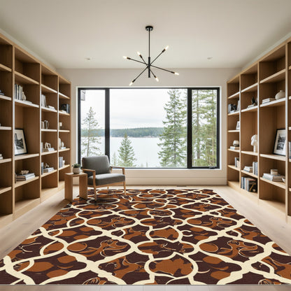 Warm Espresso Arabesque Trellis Rug