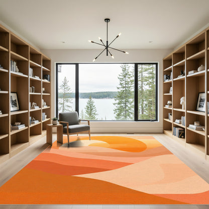 Abstract Sunset Warm Landscape Rug
