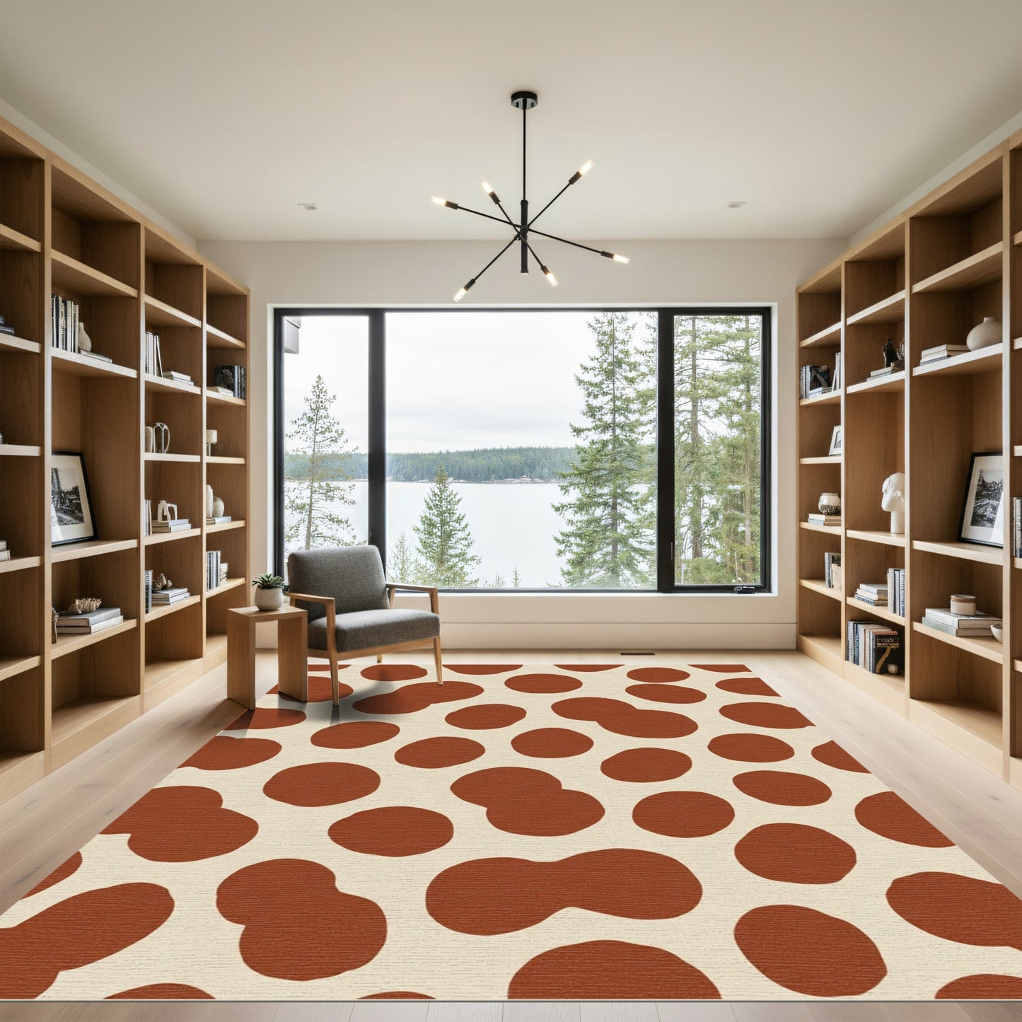Earthy Brown Organic Spots Rug