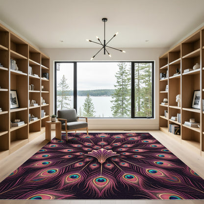 Mauve Peacock Feather Radiance Rug