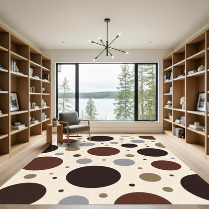 Modern Abstract Polka Dot Circles Rug