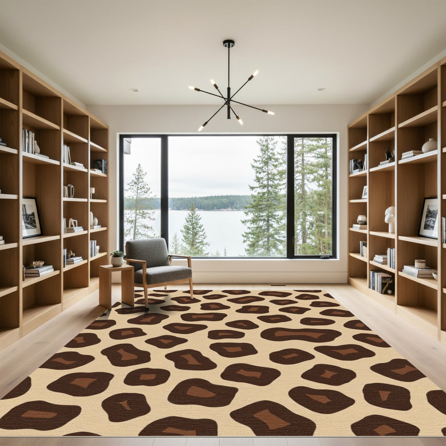 Brown Leopard Spots Texture Rug