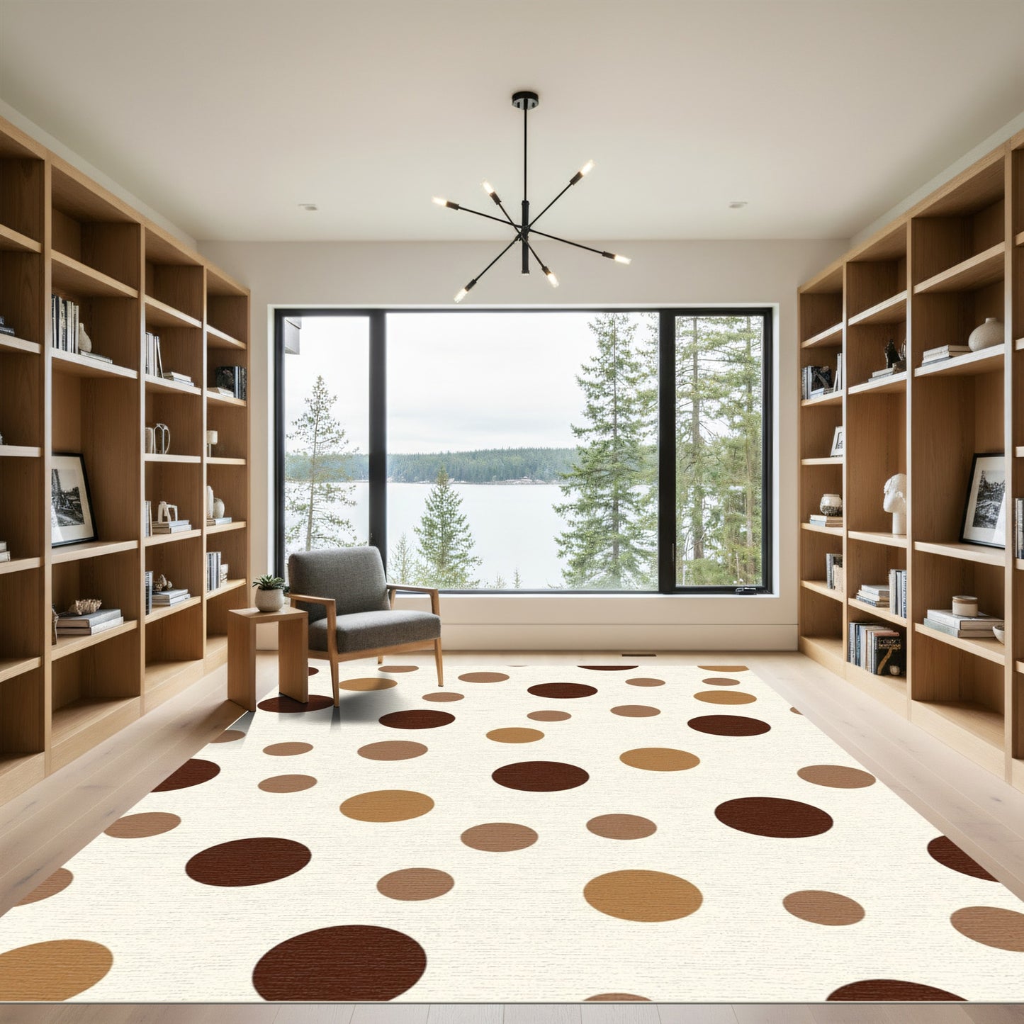 Earthy Tones Scattered Polka Dot Rug