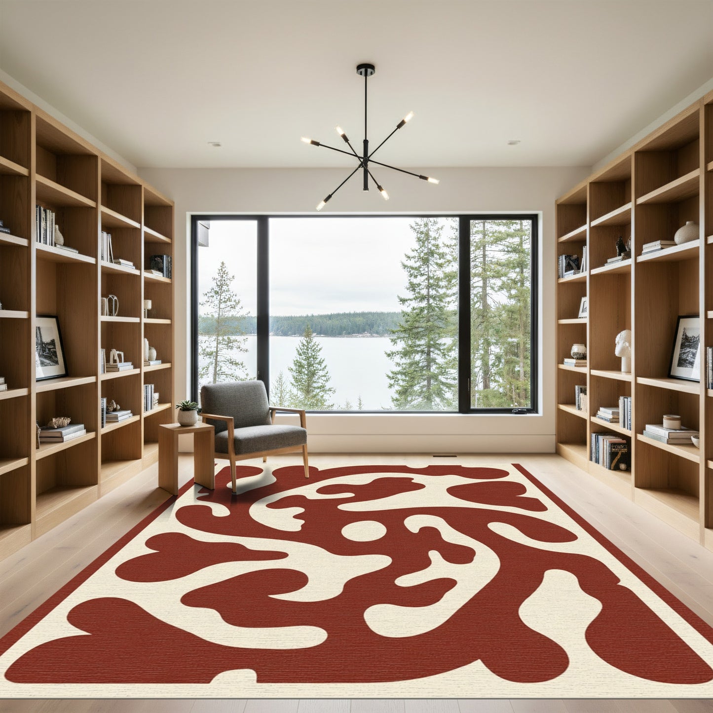 Terracotta Cream Organic Flow Rug